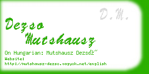 dezso mutshausz business card